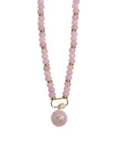 Pink Jade Carabiner Necklace