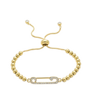 Rhinestone Safety Pin Bracelet
