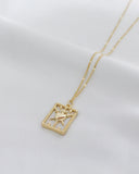 Three of Swords Tarot Card Necklace