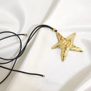Sea Star Black Cord Necklace