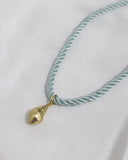 Seashell Rope Necklace in Aqua