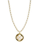 Pearl & Gold Clover Choker Necklace