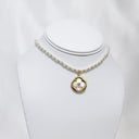 Pearl & Gold Clover Choker Necklace