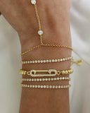Rhinestone Safety Pin Bracelet