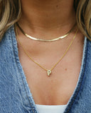 Rhinestone Bubble Initial Necklace