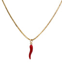Mini Red Italian Horn Necklace