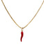Mini Red Italian Horn Necklace