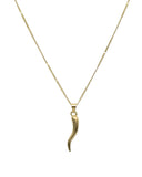 Gold Italian Horn Necklace