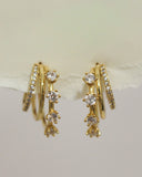 Serena Triple Hoop Earrings (Clear)