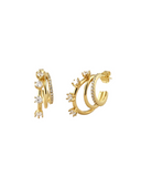 Serena Triple Hoop Earrings (Clear)