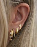 Serena Triple Hoop Earrings (Clear)